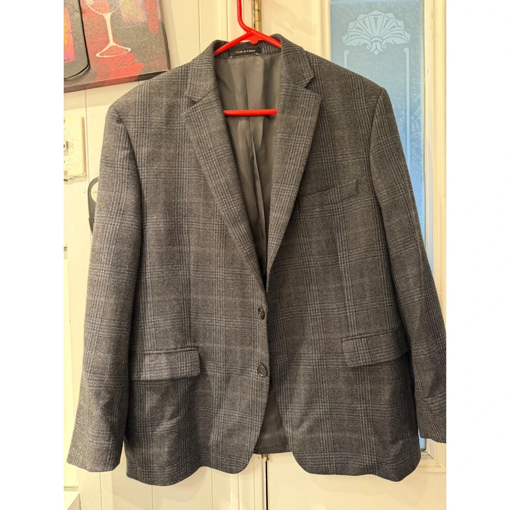 Lauren Ralph Lauren Mens Grey Glen Plaid Two Button Blazer Sport Coat